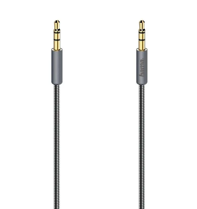 Kabel  audio Hama 00200508 Premium jack 3,5mm 0,75m Srebrny