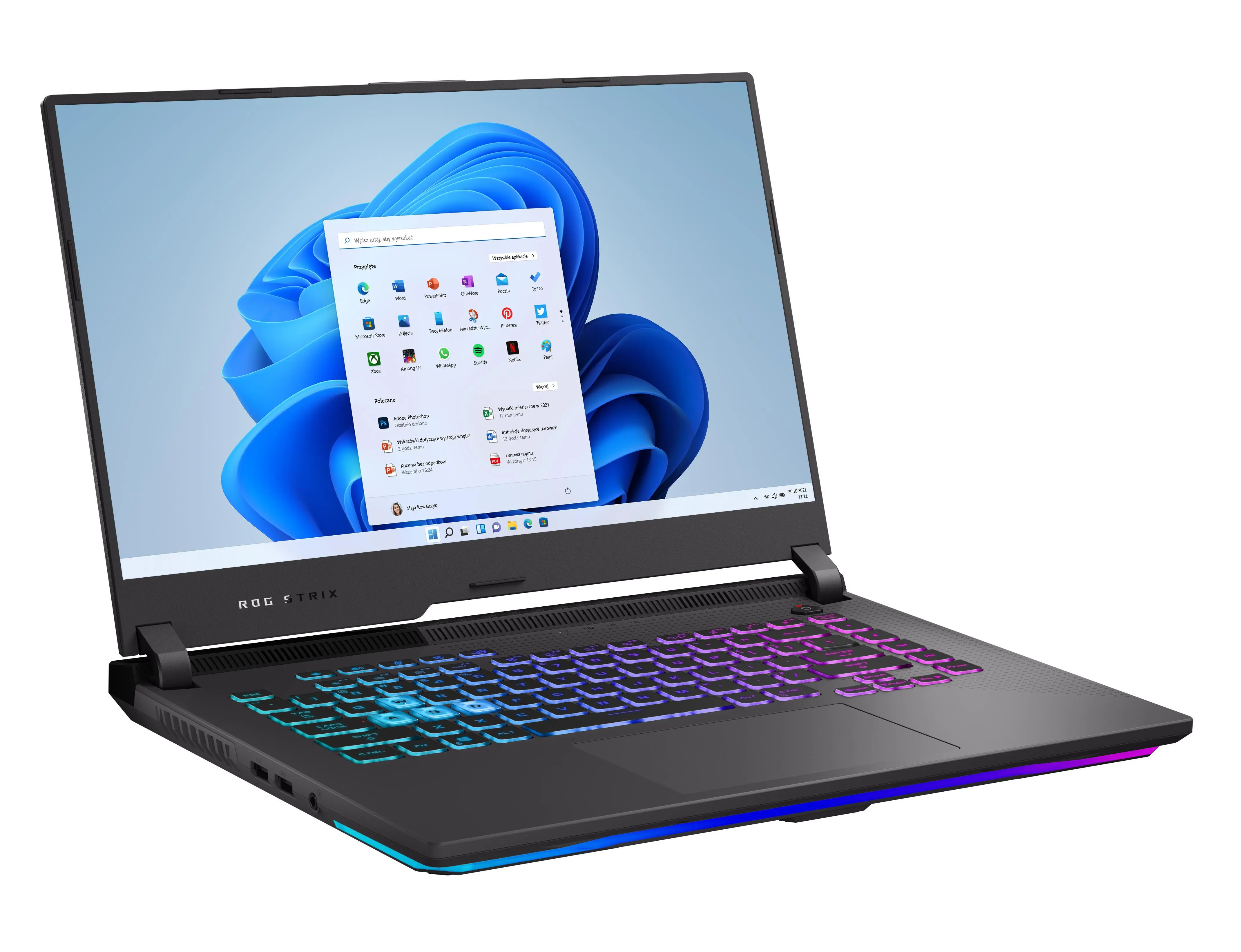 Laptop gamingowy ASUS ROG Strix G15 G513IM-HN008W 15,6" 144Hz R7 4800H 16GB RAM 512GB Dysk SSD RTX3060 Win11 Czarny