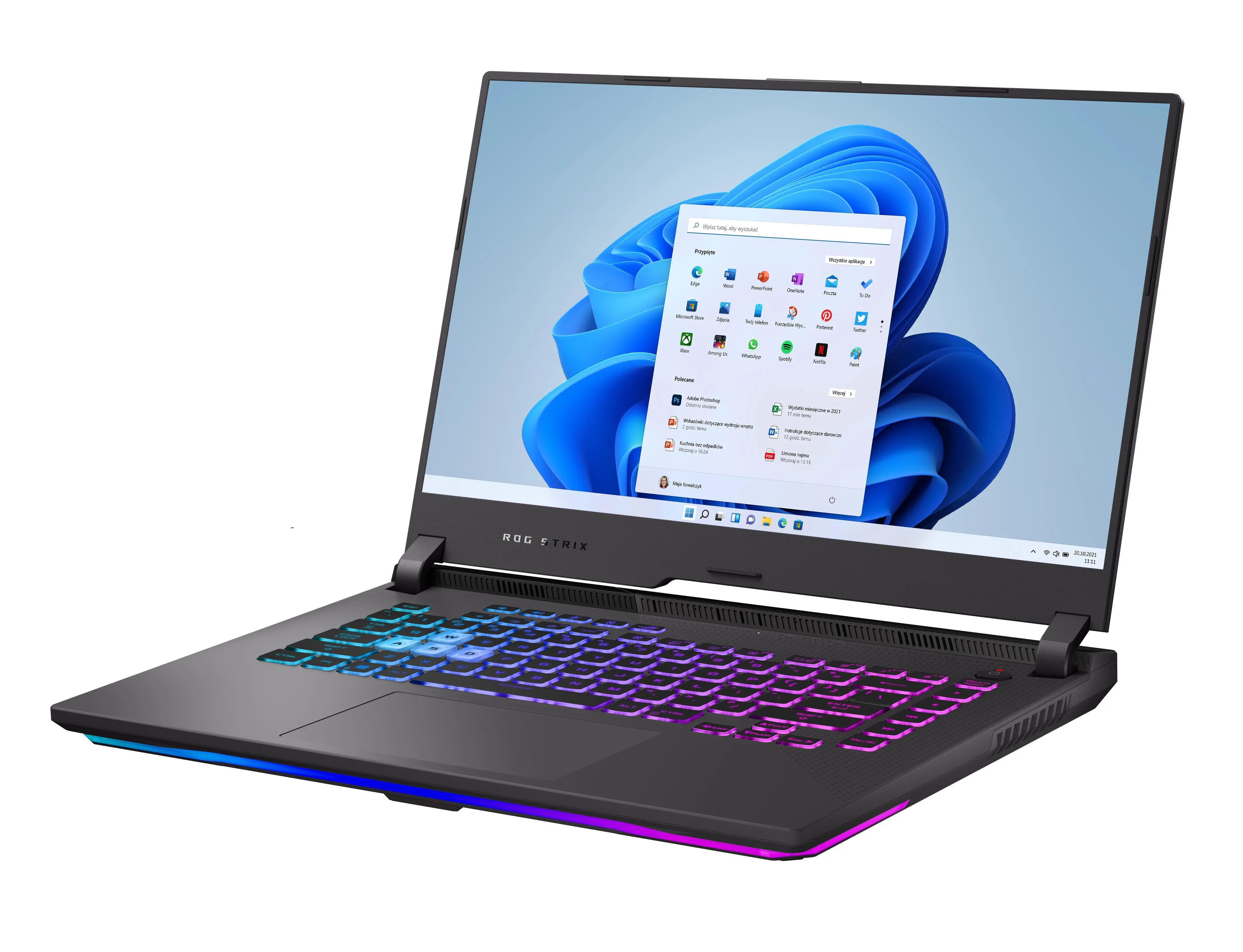 Laptop gamingowy ASUS ROG Strix G15 G513IM-HN008W 15,6" 144Hz R7 4800H 16GB RAM 512GB Dysk SSD RTX3060 Win11 Czarny