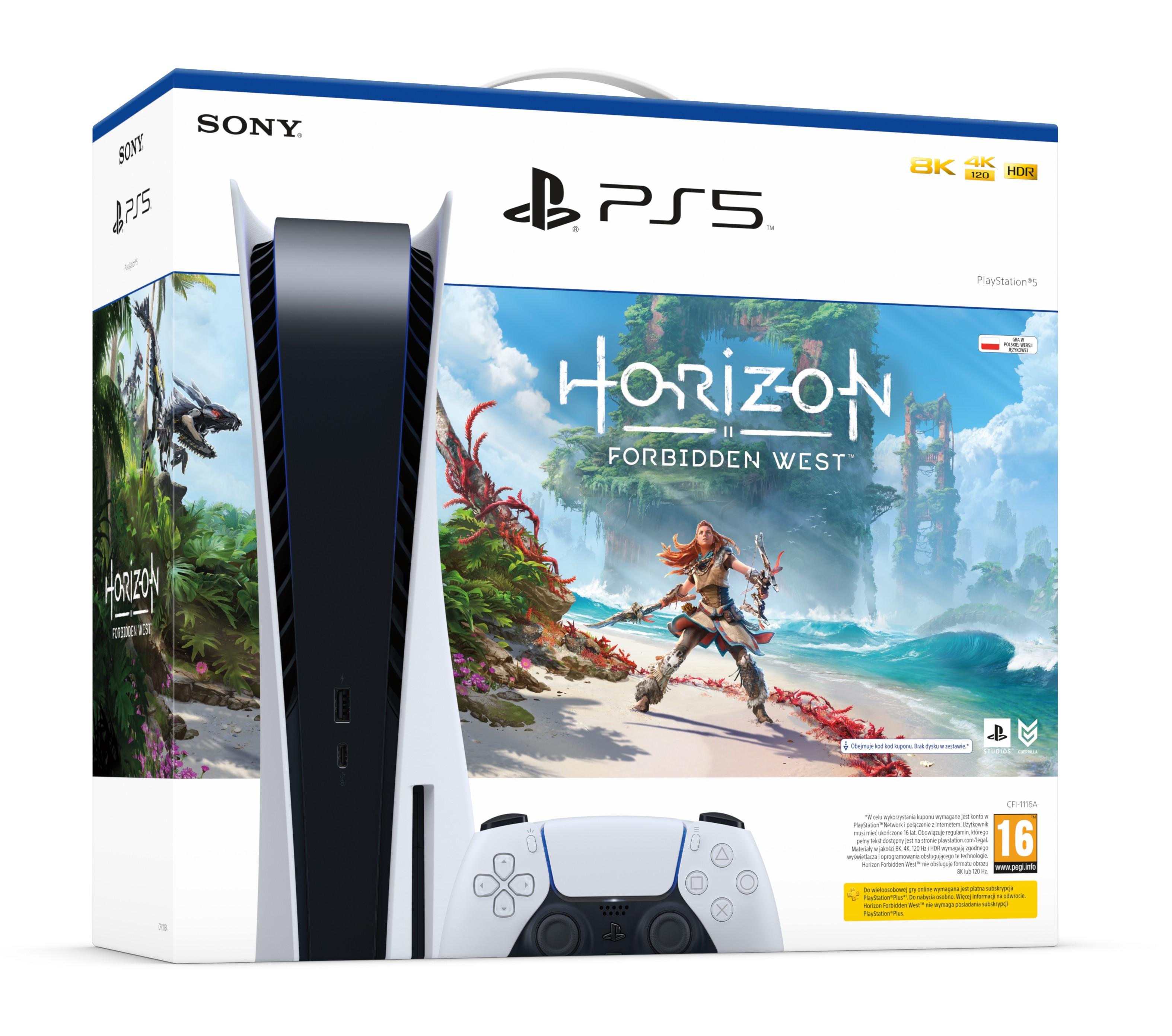 Sony PlayStation 5 (PS5) z napędem - Horizon Forbidden West - Gran 