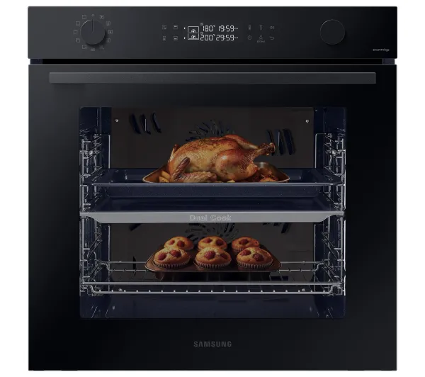 Piekarniki do zabudowy - Samsung NV7B44207AK Dual Cook Termoobieg Zdalne sterowanie Czarny