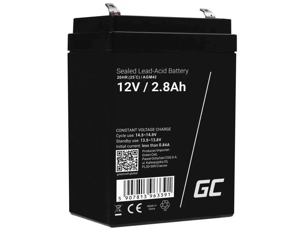 Akumulator Green Cell AGM42 AGM VRLA 12V 2,8Ah