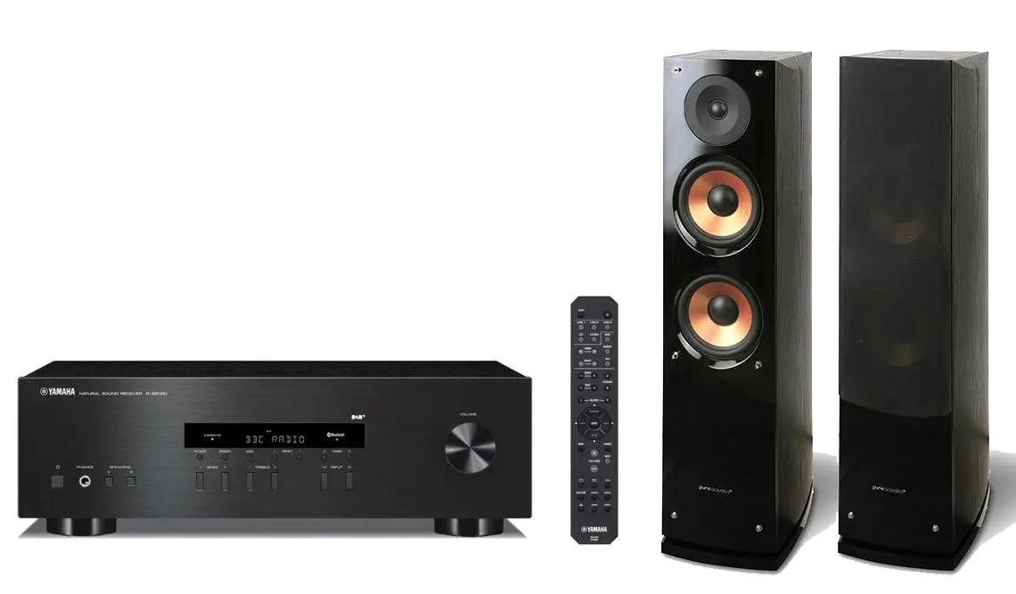 Zestaw stereo Yamaha R-S202D Czarny, Pure Acoustics NOVA 6 Czarny