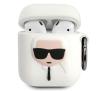 Etui na słuchawki Karl Lagerfeld KLACCSILKHWH Silicone Ikonik AirPods Cover (biały)