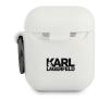 Etui na słuchawki Karl Lagerfeld KLACCSILKHWH Silicone Ikonik AirPods Cover (biały)