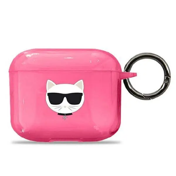 Etui na słuchawki Karl Lagerfeld KLA3UCHFP Choupette Head AirPods 3 Cover Różowy