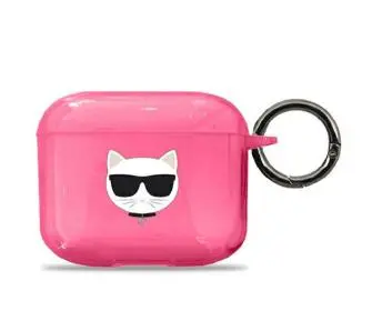 Etui na słuchawki Karl Lagerfeld KLA3UCHFP Choupette Head AirPods 3 Cover Różowy