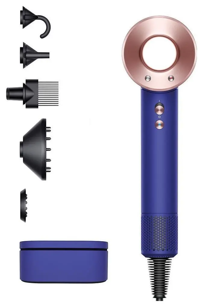 Suszarka do włosów Dyson Supersonic Jonizacja Dyfuzor Zimny nawiew 1600W 3 prędkości 4 temperatury Niebiesko-różowy