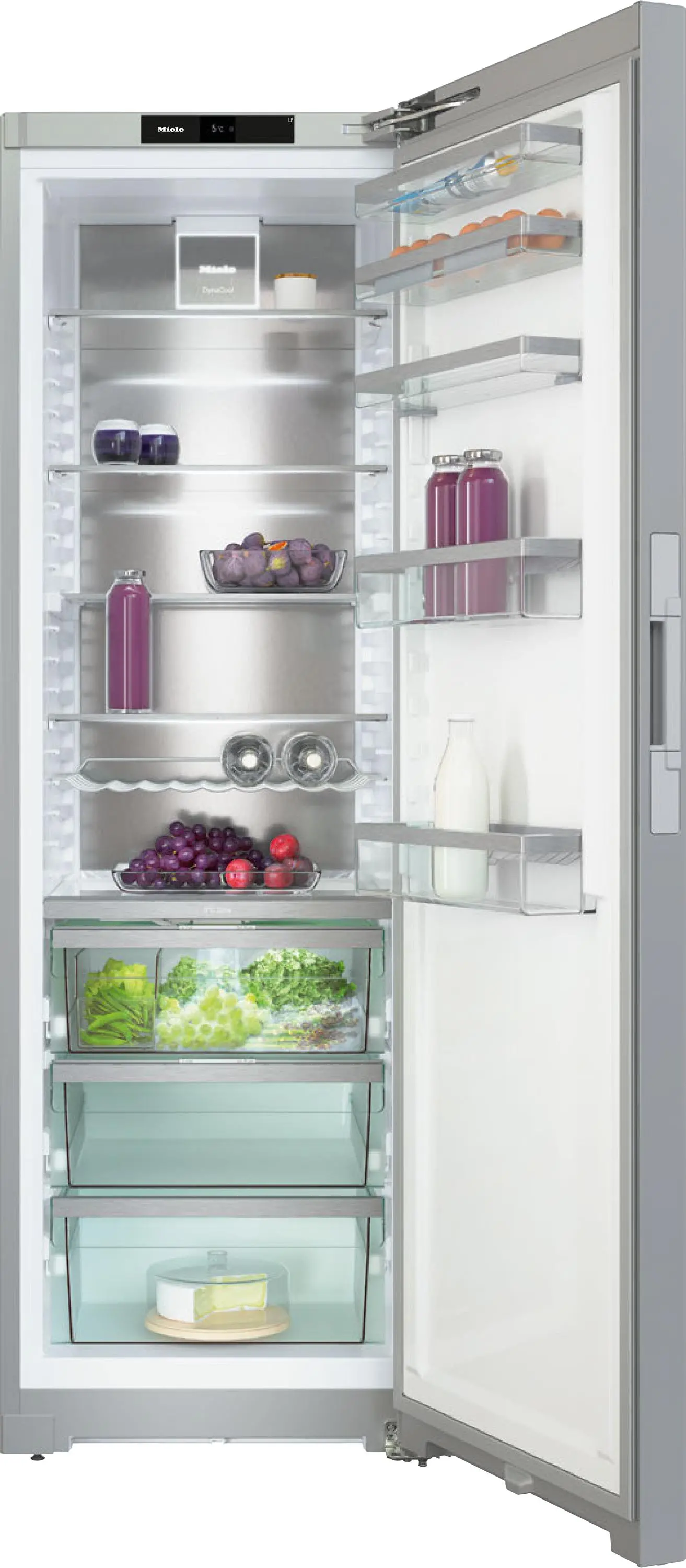 Lodówka Miele KS 4887 DD Pełny No Frost 185cm Szuflada z kontrolą wilgotności Zdalne sterowanie Srebrny