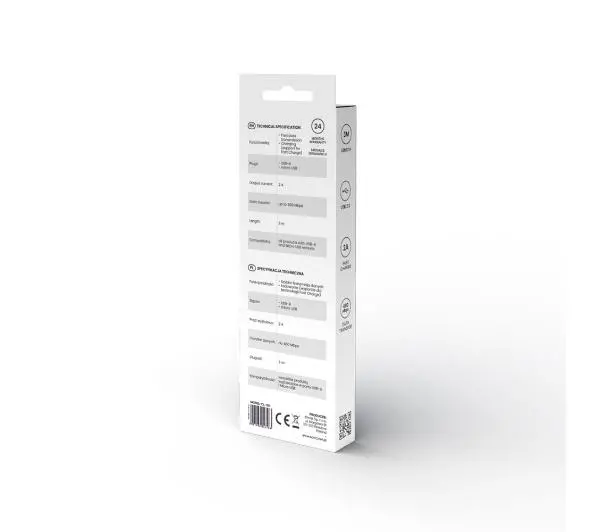 Savio USB-A-MICRO USB CL-167 2A 3m Biały