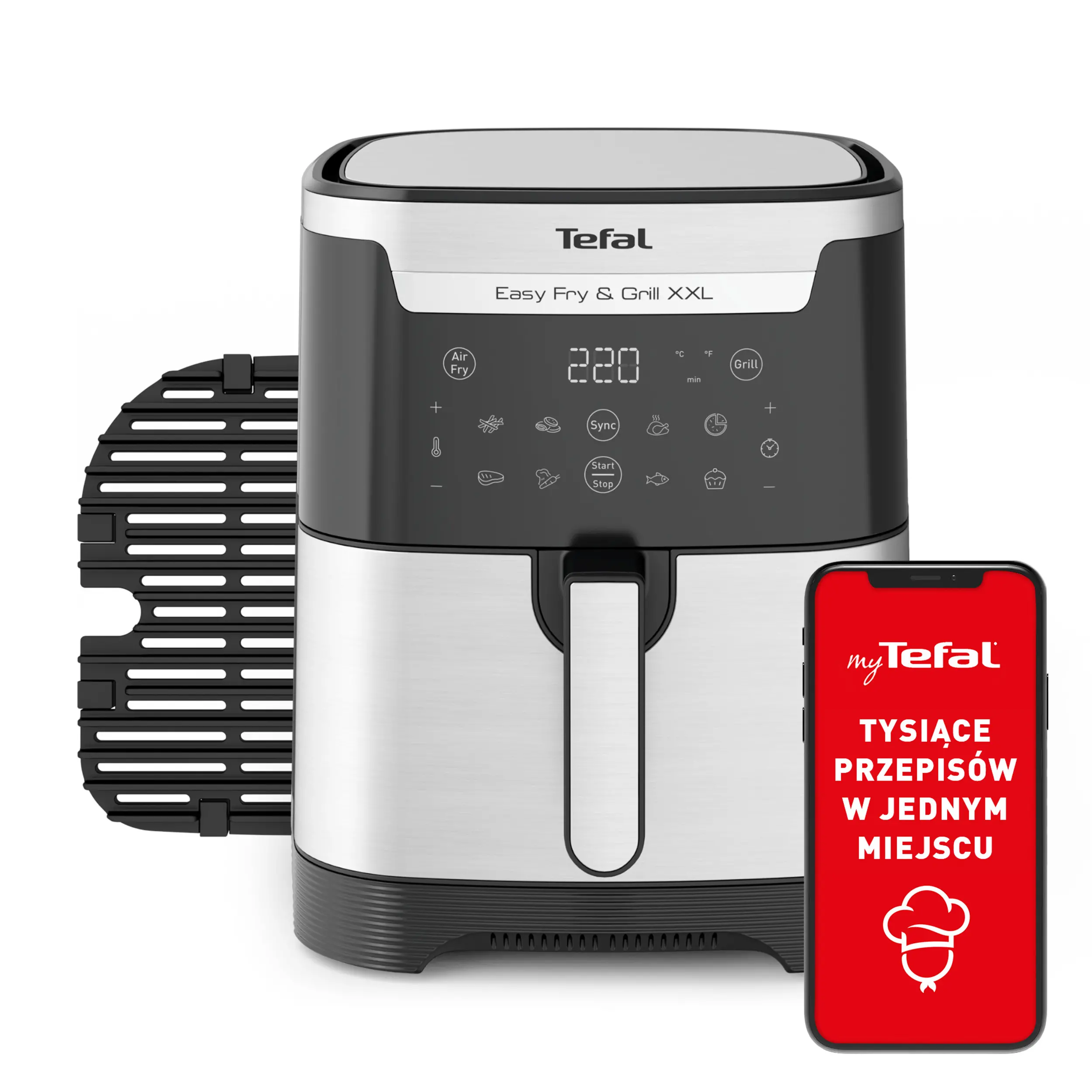 Air fryer Tefal Easy Fry & Grill XXL EY801 1830W 6,5l Aplikacja mobilna