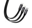 Kabel Baseus Traction 3w1 USB-C Lightning micro 100W 1,7m Czarny