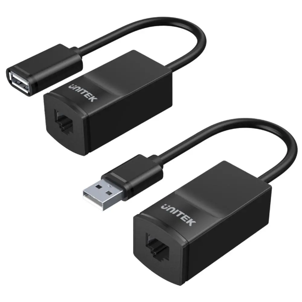 Kabel USB Unitek Y-UE01001 przedłużacz USB po skrętce 60m Czarny