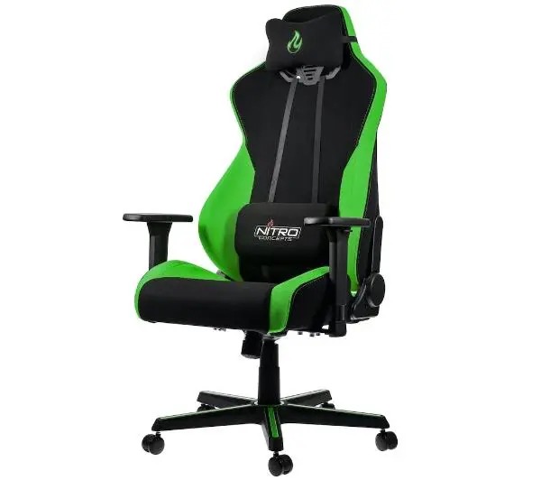 Nitro Concepts S300 Atomic Green Gamingowy  do 135kg Tkanina Czarno-zielony - Kup na Raty - RRSO 0%