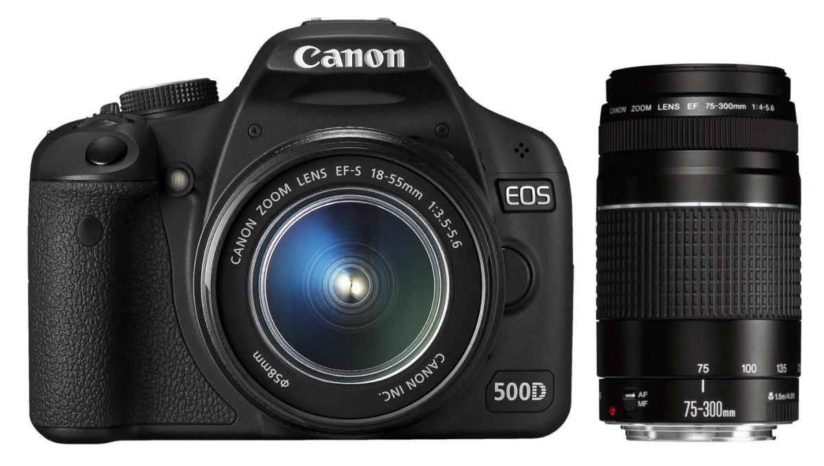 Lustrzanka Canon EOS 500D + 18-55 mm +  75-300 mm