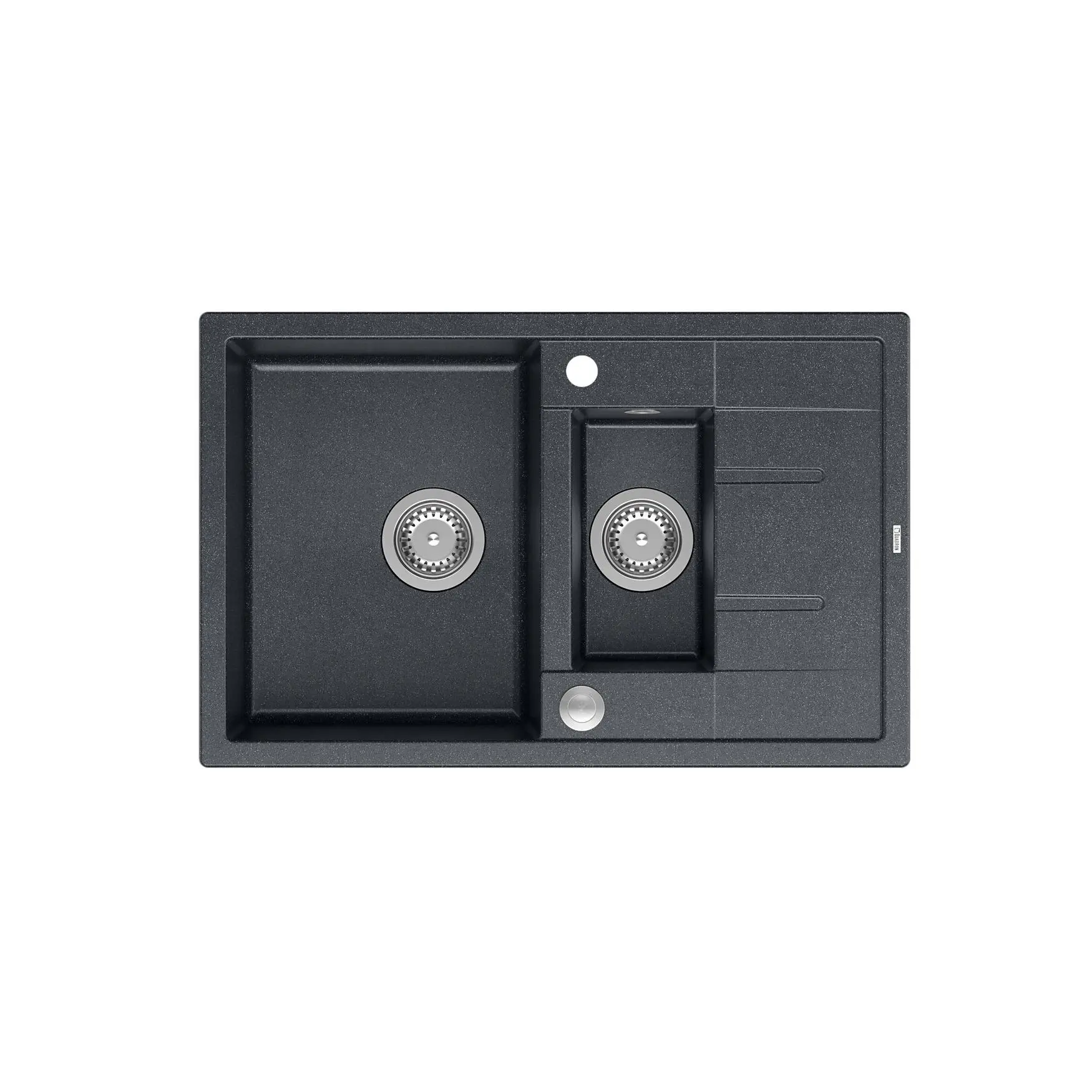 Zlewozmywak Quadron HB8224U8-BS P2O Morgan 156 Granitowy Czarny metalik/Stalowy