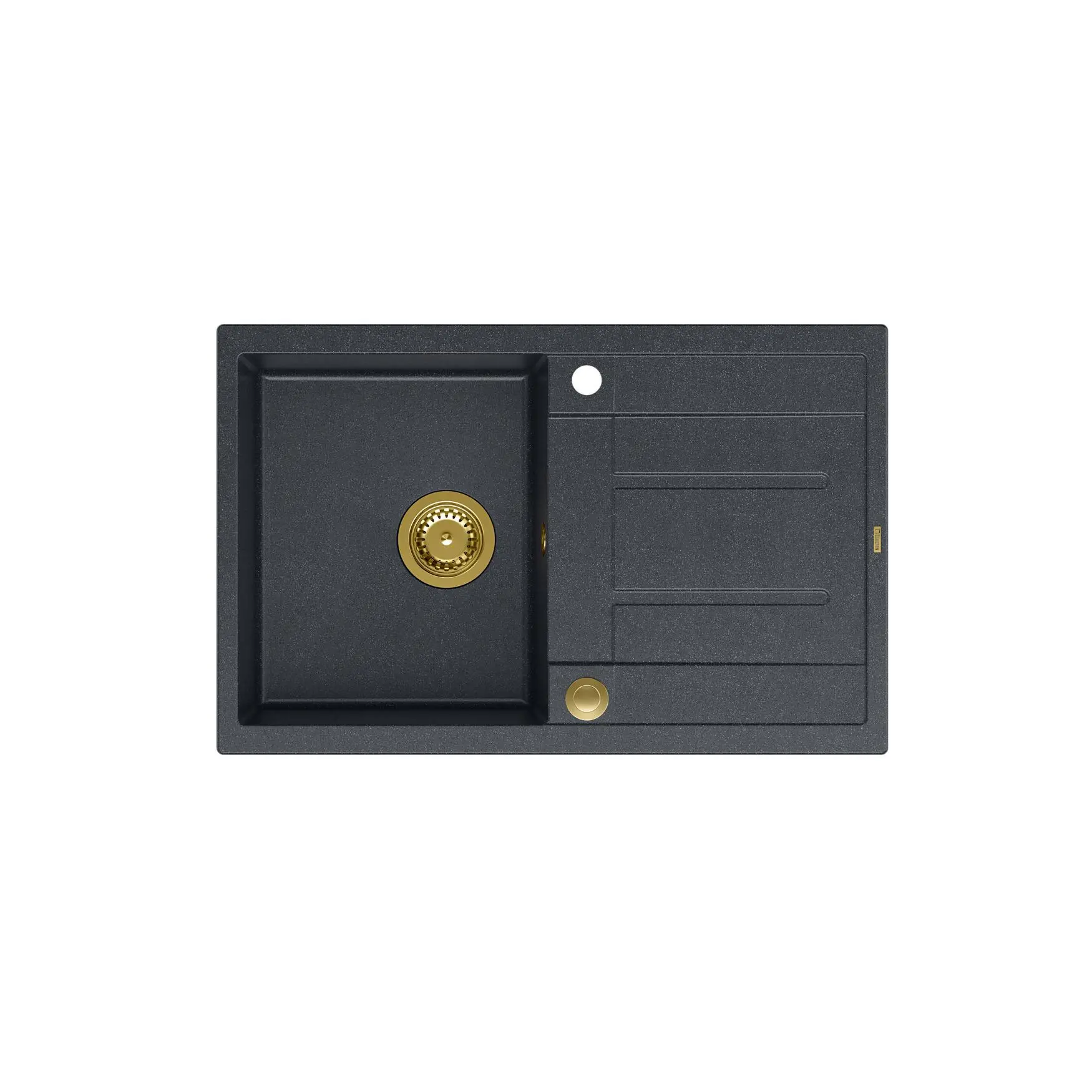 Zlewozmywak Quadron HB8203U8-G1 P2O Morgan 111 Granitowy Czarny metalik/Złoty