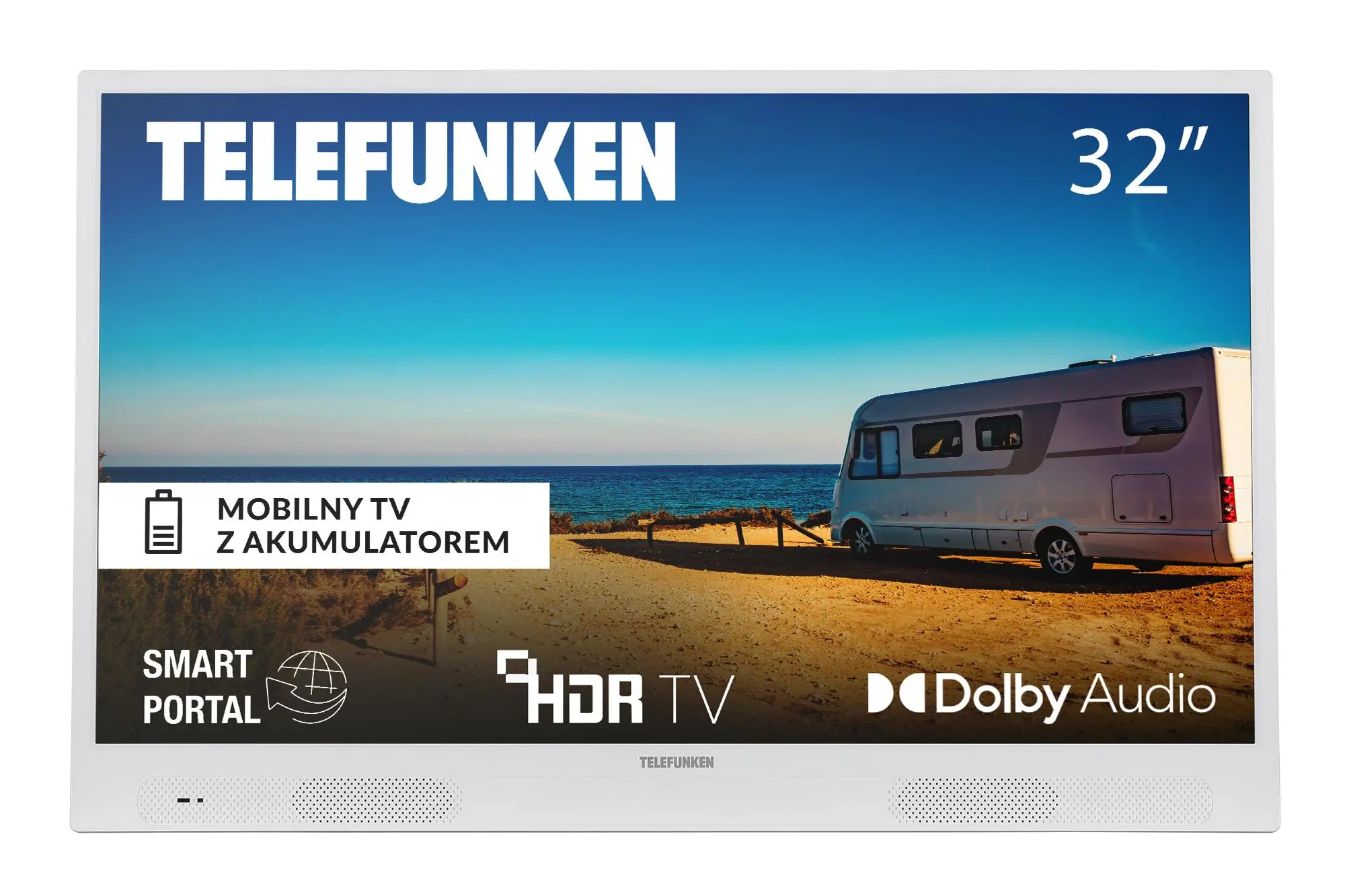 Telewizor Telefunken 32HGP7450W  przenośny z akumulatorem do 3h czas pracy 32" LED HD Ready Smart TV DVB-T2