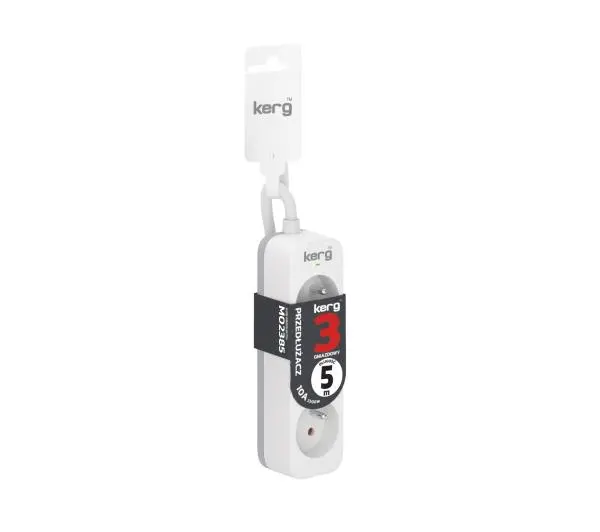 Kerg M02385 3 gniazda 5m Biały