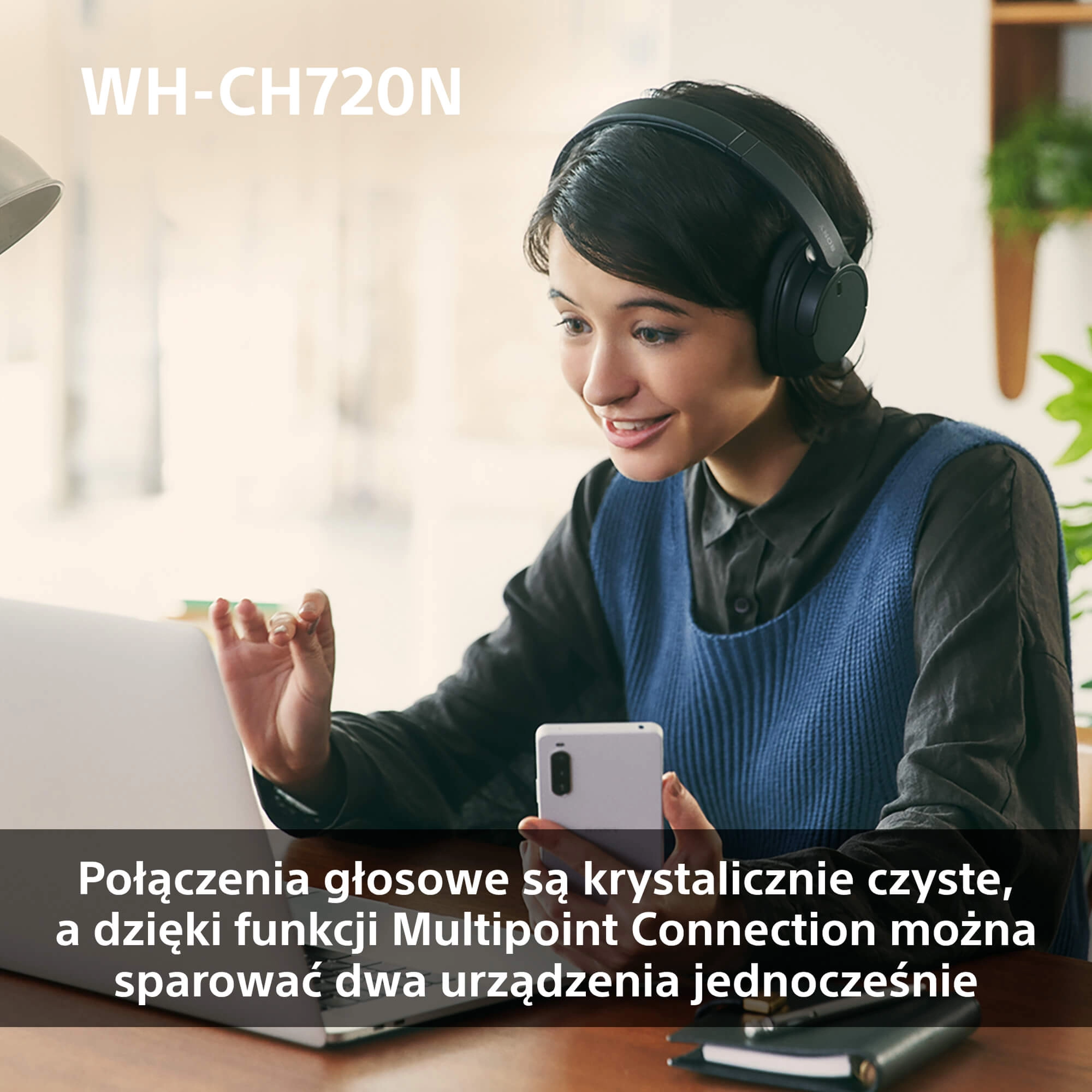 SONY WH-CH720N ブラック Sony WH-CH720N Czarne - Słuchawki bezprzewodowe - Sklep