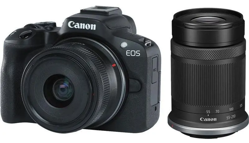 Aparat Canon EOS R50 + RF-S 18-45 mm f/4.5-6.3 IS STM + 55-210 mm f/5-7.1 IS STM
