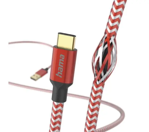 Hama Reflected USB-C do USB-A 1,5m Czerwony