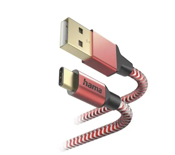 Hama Reflected USB-C do USB-A 1,5m Czerwony