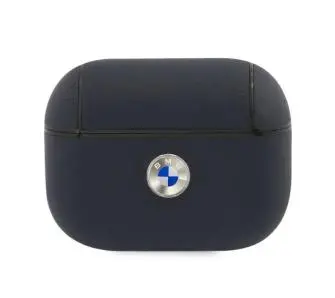 Etui na słuchawki BMW Geniune Leather Silver Logo BMAPSSLNA do AirPods Pro Granatowy