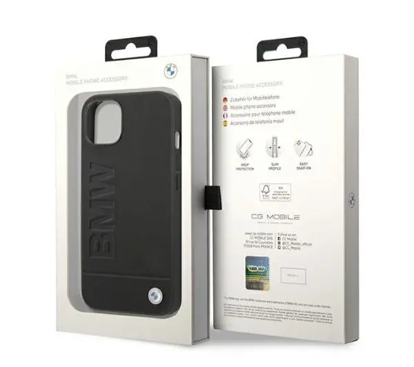 BMW Leather Stamp BMHCP14MSLLBK do iPhone 14 Plus
