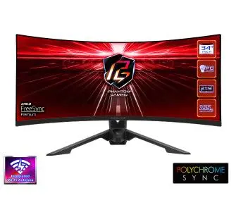 Monitor ASrock Phantom Gaming PG34WQ15R3A 34" UWQHD VA 165Hz 1ms Zakrzywiony Gamingowy