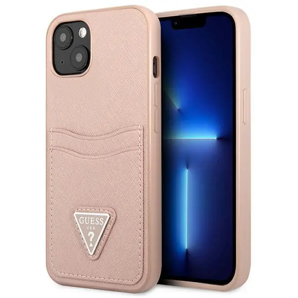 Etui Guess Saffiano Triangle Logo Cardslot GUHCP13MPSATPP do iPhone 13