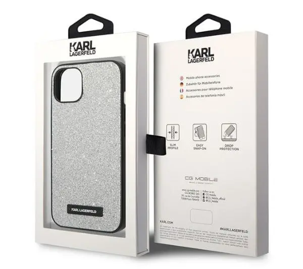 Karl Lagerfeld Glitter Plaque Logo KLHCP14MG2ELS do iPhone 14 Plus