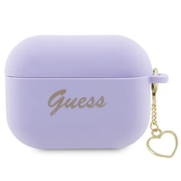 Etui na słuchawki Guess Silicone Charm Heart Collection GUAP2LSCHSU do AirPods Pro 2 Fioletowy
