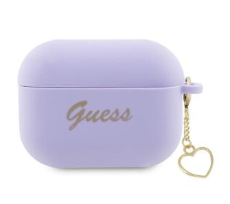 Etui na słuchawki Guess Silicone Charm Heart Collection GUAP2LSCHSU do AirPods Pro 2 Fioletowy