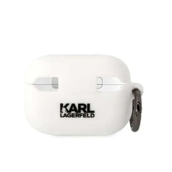 Etui na słuchawki Karl Lagerfeld Silicone Karl Head 3D do AirPods Pro 2 Biały