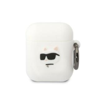 Etui na słuchawki Karl Lagerfeld Silicone Choupette Head 3D do AirPods 1/2 Biały