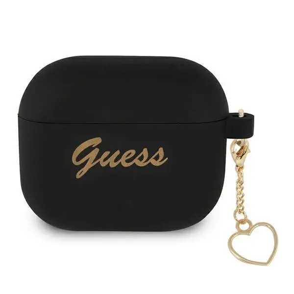Etui na słuchawki Guess Silicone Charm Heart Collection do AirPods 3 Czarny