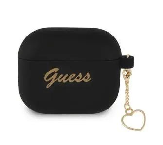Etui na słuchawki Guess Silicone Charm Heart Collection do AirPods 3 Czarny