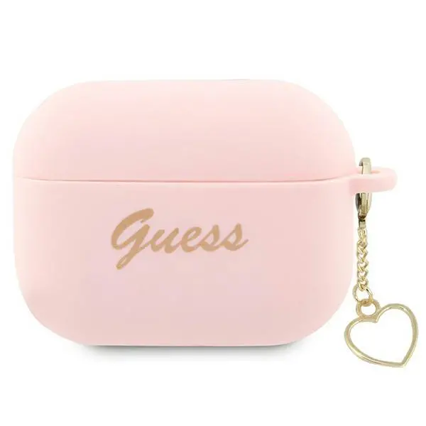 Etui na słuchawki Guess Silicone Charm Heart Collection GUAP2LSCHSP do AirPods Pro 2 Rózowy
