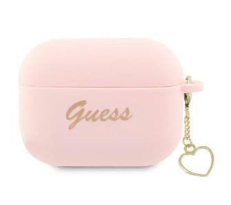 Etui na słuchawki Guess Silicone Charm Heart Collection GUAP2LSCHSP do AirPods Pro 2 Rózowy