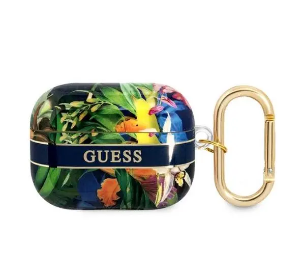 Etui na słuchawki GUESS Flower Strap do Apple AirPods Pro Niebieski