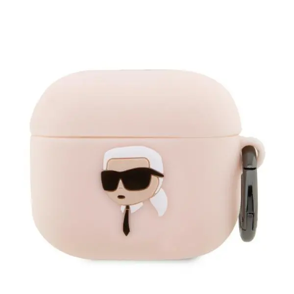 Etui na słuchawki Karl Lagerfeld Silicone Karl Head 3D KLA3RUNIKP do AirPods 3 Różowy