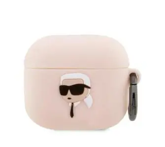Etui na słuchawki Karl Lagerfeld Silicone Karl Head 3D KLA3RUNIKP do AirPods 3 Różowy