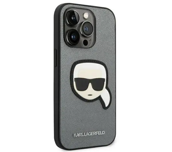 Karl Lagerfeld Saffiano Karl`s Head Patch KLHCP14LSAPKHG do iPhone 14 Pro
