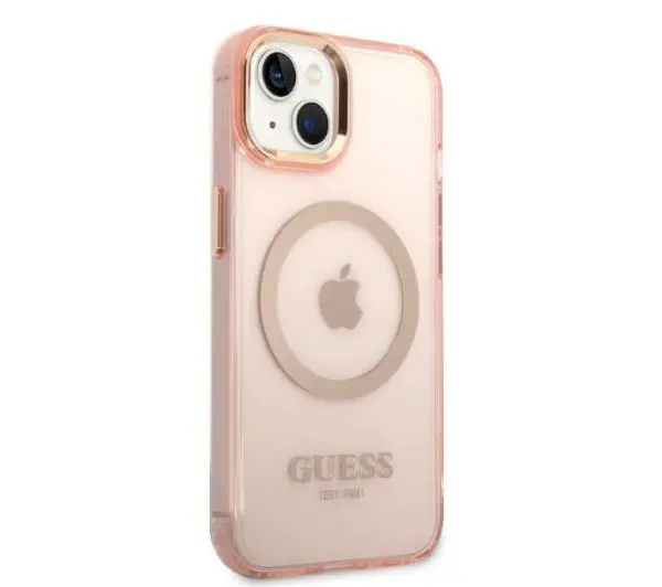 Guess Gold Outline Translucent MagSafe GUHMP14MHTCMP do iPhone 14 Plus