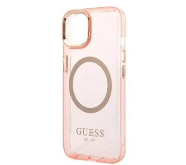 Guess Gold Outline Translucent MagSafe GUHMP14MHTCMP do iPhone 14 Plus