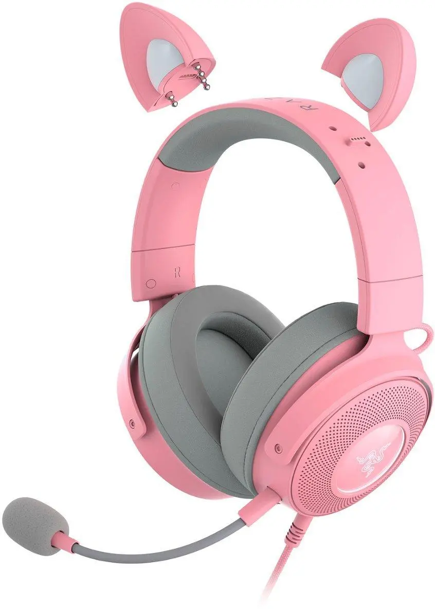 Фото Комп'ютерна гарнітура Razer Kraken Kitty V2 PRO Quartz (RZ04-04510200-R3M1)