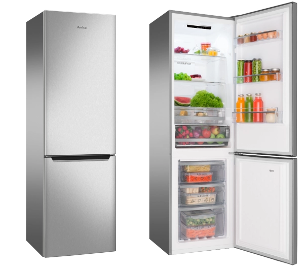 Amica FK299E.2FZXD Pełny No Frost 181cm Szuflada z kontrolą wilgotności Inox - DRUGI -30%, ALBO 5-TY ZA 1ZŁ - Kup na Raty - RRSO 0%
