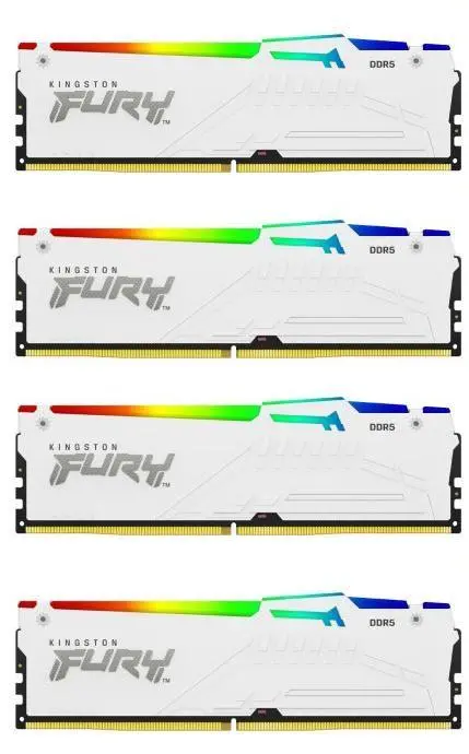 Pamięć RAM Kingston FURY Beast RGB DDR5 128GB (4 x 32GB) 5600 CL40 Biały