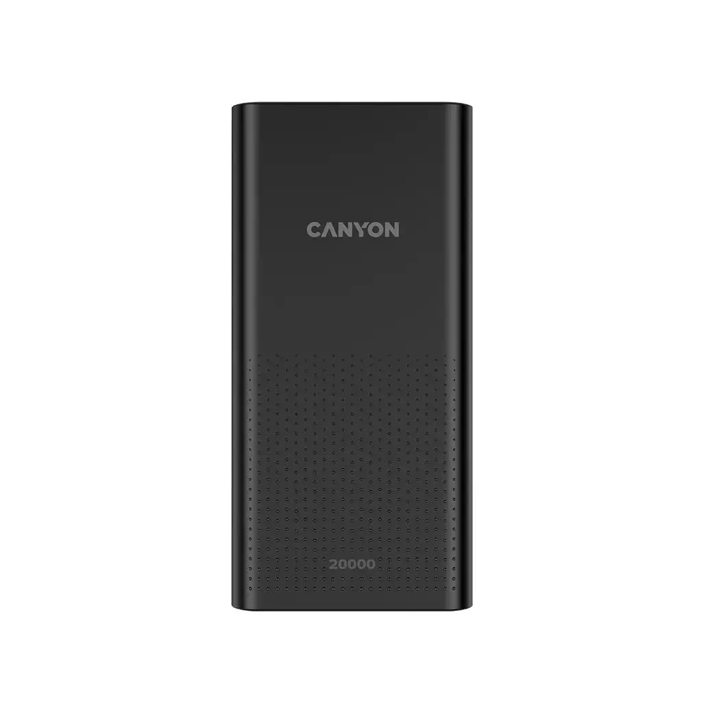 Фото Зовнішній акумулятор (павербанк) Canyon PB-2001 20000mAh Black CNE-CPB2001B (5291485008307)
